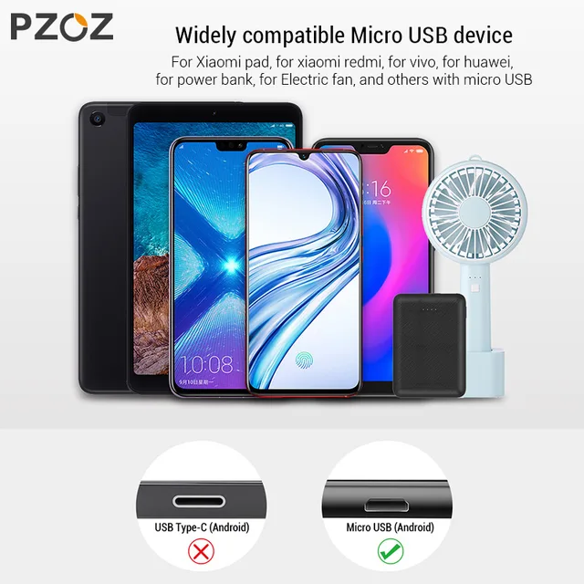 PZOZ Micro USB Cable Fast Charging 3A Microusb Cord For Samsung S7 Xiaomi Redmi Note 5 Pro Android Phone cable Micro usb charger 5