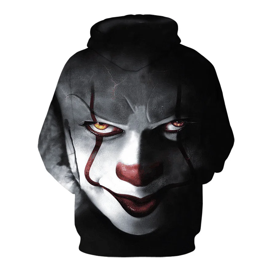 Pennywise 3D مهرج هوديي البلوز الرجال و المرأة البلوز هوديي Sudadera هومبر عارضة العلامة التجارية الرياضية الرياضية