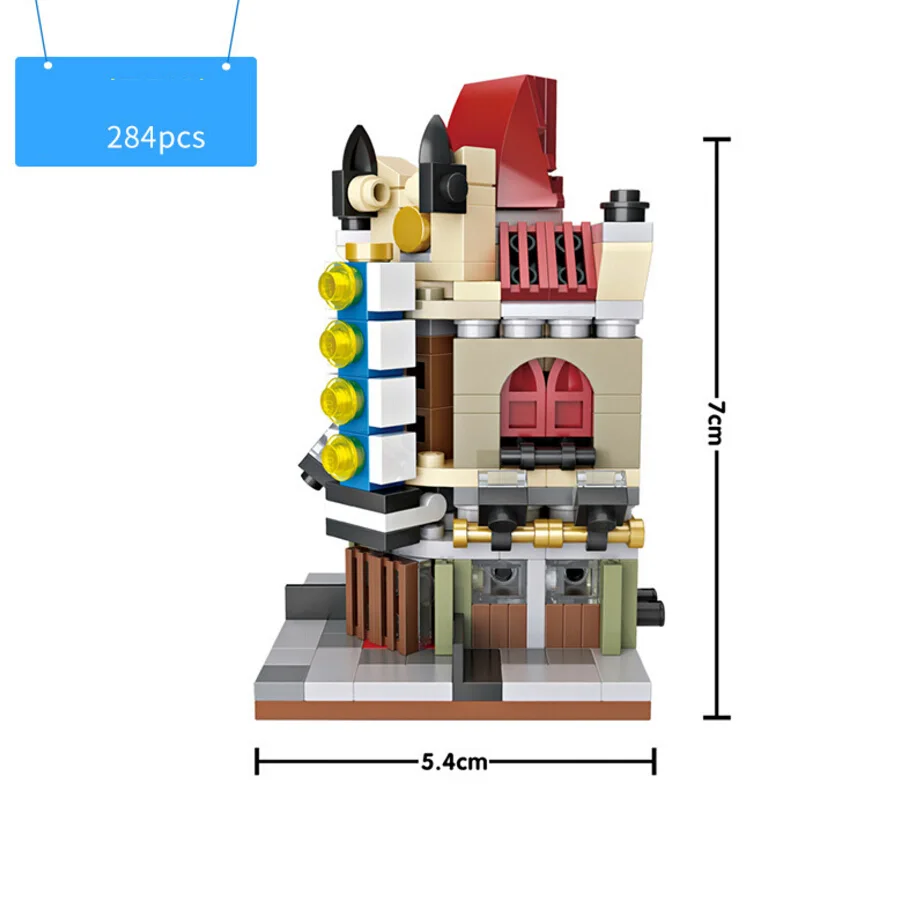 Подарки вид на улицу города банк pet shop Конструктор "Парижский ресторан" кинотеатр детективный театр мини-блок уличный пейзаж кирпичная игрушка Коллекция - Цвет: Theater