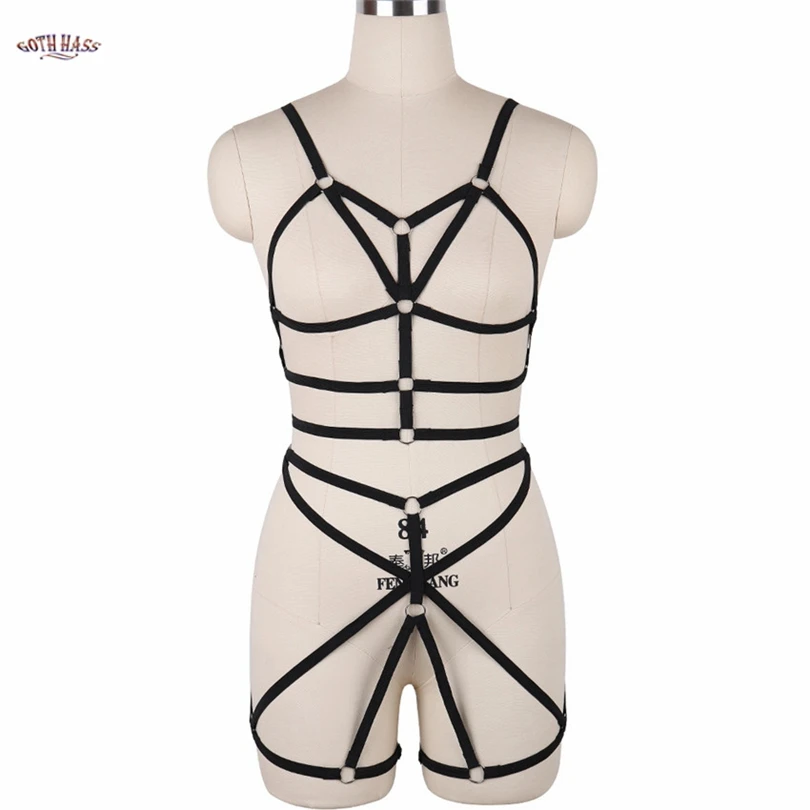 

Women's Underwear Gothic Shoulder Belts Sexy Fringe Harness Garters Leather Harness Body Harness