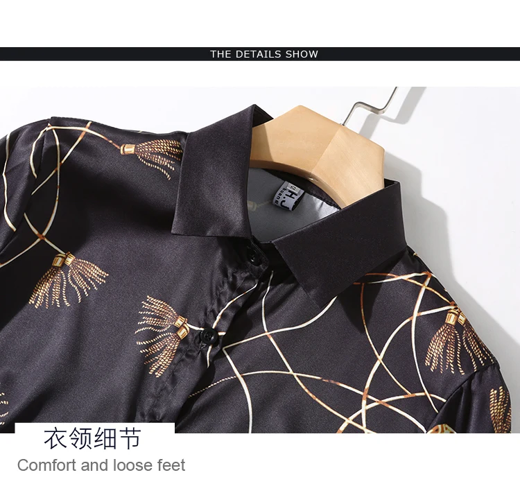 New Arrivals 2018 Summer Women luxury Print Shirt Blouse Thigh quality top Turn Down Collar Long Sleeves black shirt Plus Size New Arrivals 2018 Summer Women luxury Print Shirt Blouse Thigh quality top Turn Down Collar Long Sleeves black shirt Plus Size