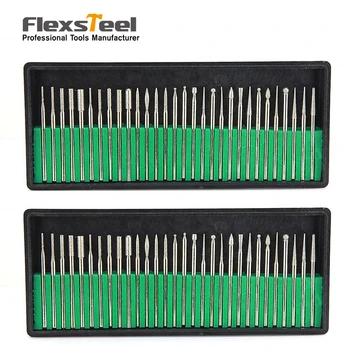 

60PCS Diamond Burrs Drill Bit Set Drill Glass Gemstone Metal Shells Nails Lapidary for Dremel Craftsman Rotary Tool