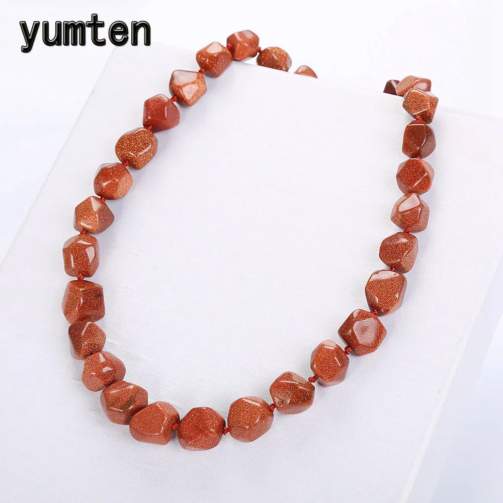 Yumten Goldstone большое ожерелье унисекс аксессуары Кристалл Классический