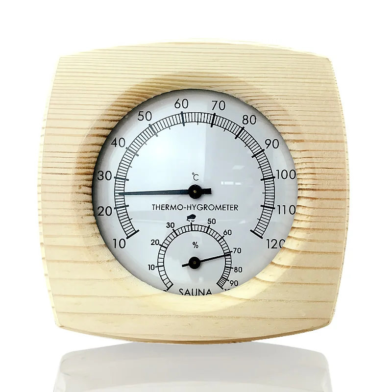 

Superb Sauna Room Wood Thermometer Hygrometer Hygrothermograph Temperature Instrument