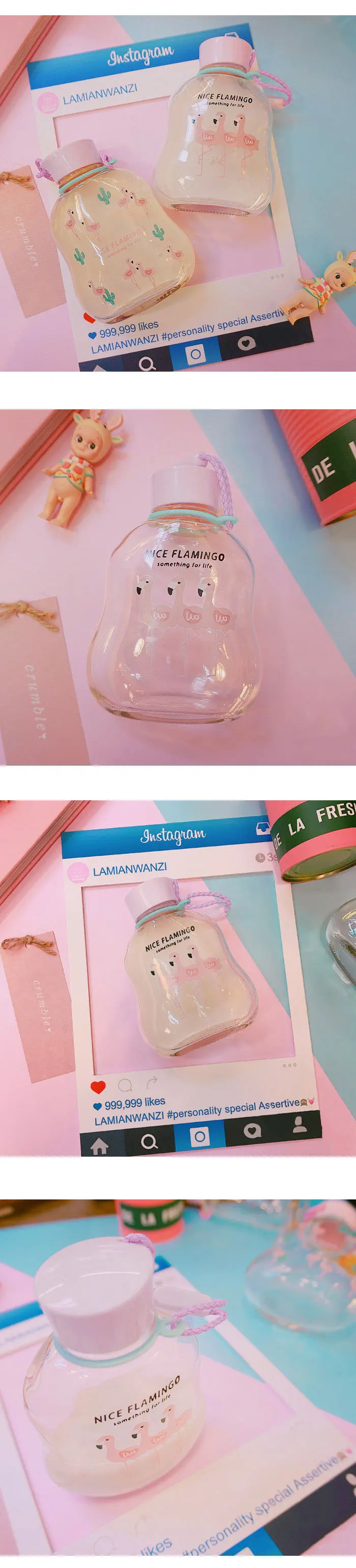RUIDA вакуумная фляжка с изображением фламинго, Термокружка для путешествий, термос, чашка с милым рисунком, креативные спортивные бутылки для воды на открытом воздухе, чайник для молока