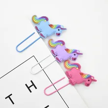 1 шт., креативная Закладка в виде единорога, милая книга кавайи, маркеры, скрепка для бумаги, для детей, подарок, школьные, офисные принадлежности