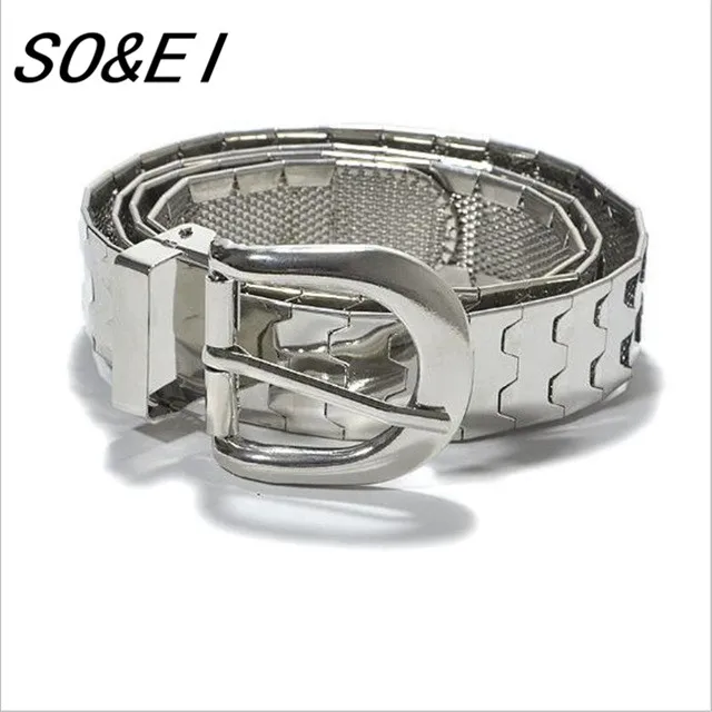 

SOEI Fashion Pure Metal Luxury Brand Designer Belts For Women Men Belt Punk Style Punk Designer Belts Men Women High Quality