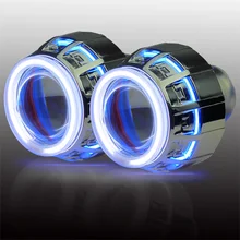 3.0 inches Double Angel Eye Conversion Kit H1 H4 H7 9005 9006 bi xenon HID projector lens in car light source