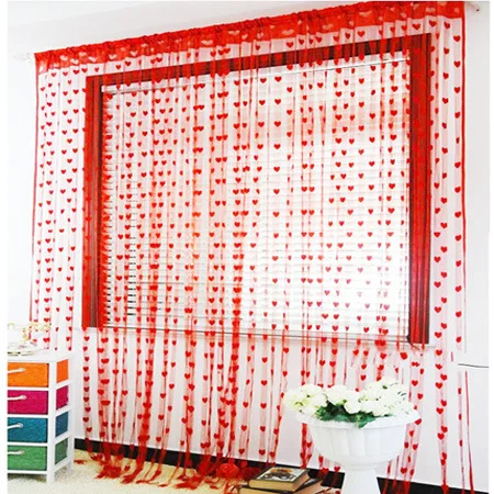 

High-end Decorative Love Line Curtains Romantic Wedding Line Curtain Decoration Peach Heart Curtain