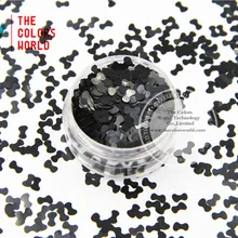 TCP16 устойчив к растворителям-кружевные шелковые трусики перламутрового оттенка черный Цвет галстук-бабочка в форме блестки пайетки для лак для ногтей и Другое для художественного оформления ногтей, ручная работа