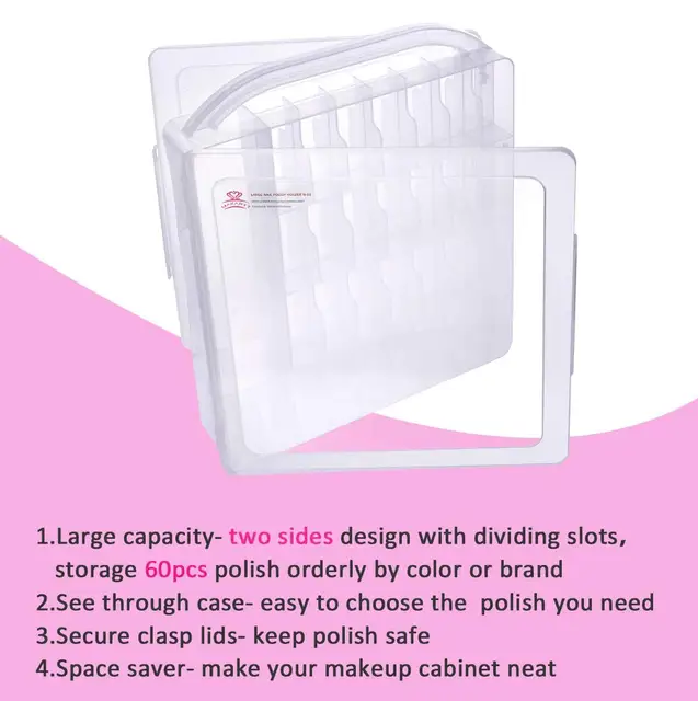 48/60 Bottle Nail Polish Holder w/Tools Storage - Image 4