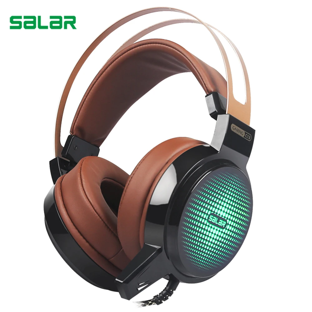 

Salar C13 Gaming Headset Deep Bass Gaming Headset Computer headphones earphones with microphone for pc LED light