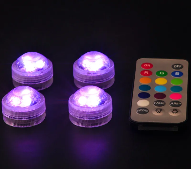

4*Popular Waterproof 2032 battery Single Mini Led Submersible Lights For Crystal Vases Centerpiece LED party Decoration