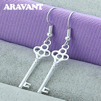 

925 Silver Jewelry Keys Drop Earrings For Women Fashion Birthday Party Gifts