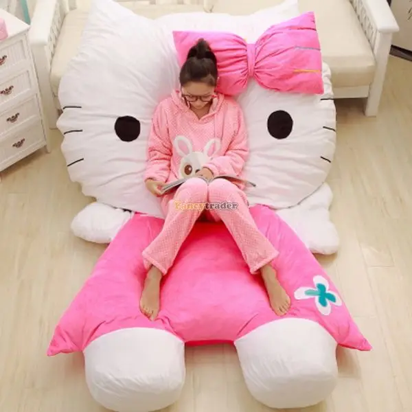 Fancytrader 200cm X 150cm Soft Lovely Huge Plush Giant Pink Hello Kitty Double Bed Carpet Sofa,Free Shipping  FT50313