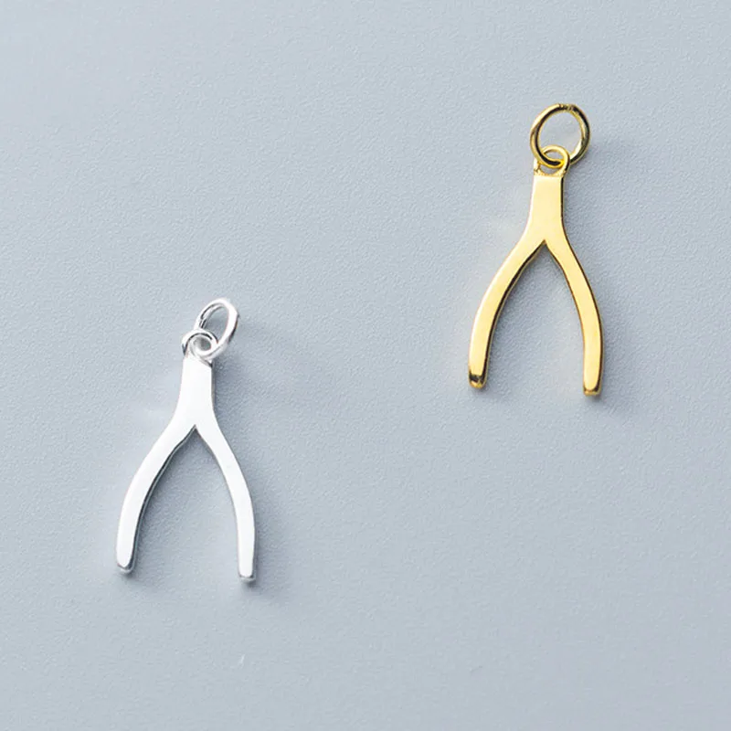 

Fashion Brand Designer Fork Charms 925 Sterling Silver 15mm Fancy Quality Necklace Decoration Pendants DIY Jewelry Accessories