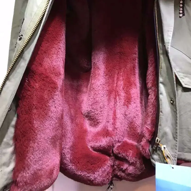 New Arrival England beading winter elegant coat,red big collar women Britain beading jacket