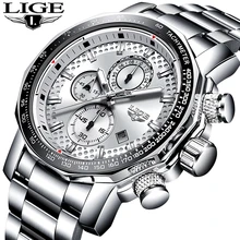 Relogio Masculino 2019 New LIGE Mens Watches Top Brand Luxury Sport Quartz All Steel Male Clock Military Waterproof Chronograph