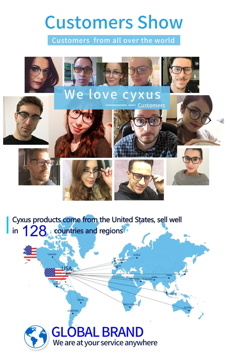 Cyxus Blue Light Filter Computer Glasses for Men Anti Eyestrain UV Clear PC Lens TR90 Frame for Women Upgrade Eyeglasses  8182 clear blue light glasses