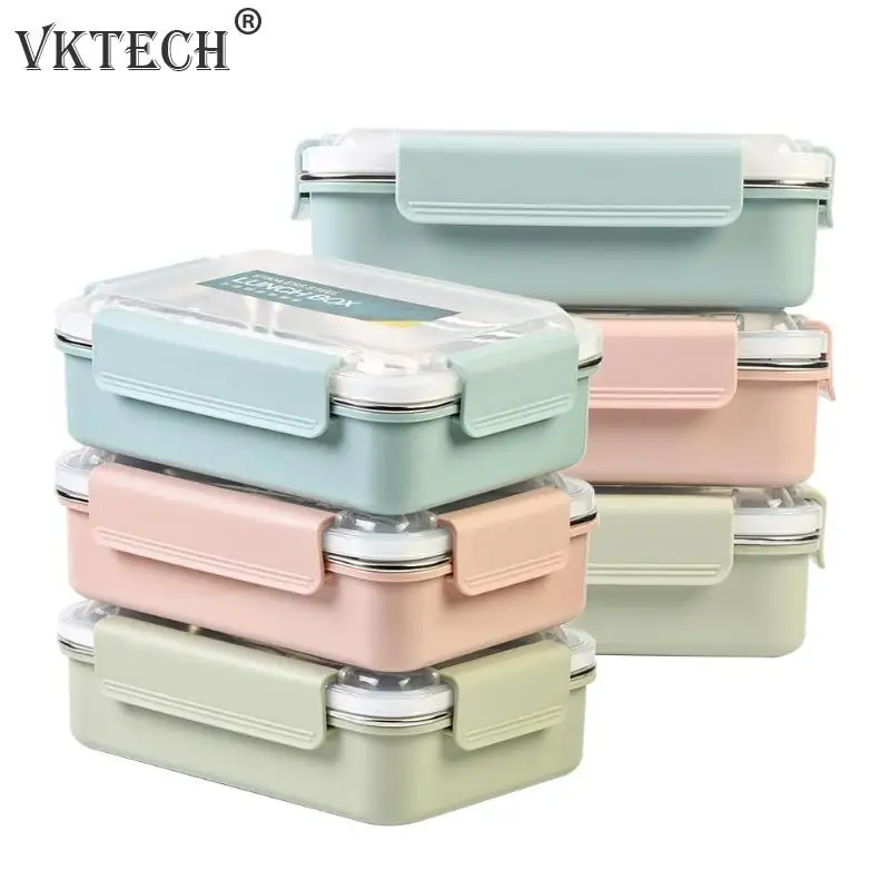 4 сетки нержавеющей стали Ланч-бокс тепловой Bento box Портативный экологичный контейнер для хранения еды для Детей школьников