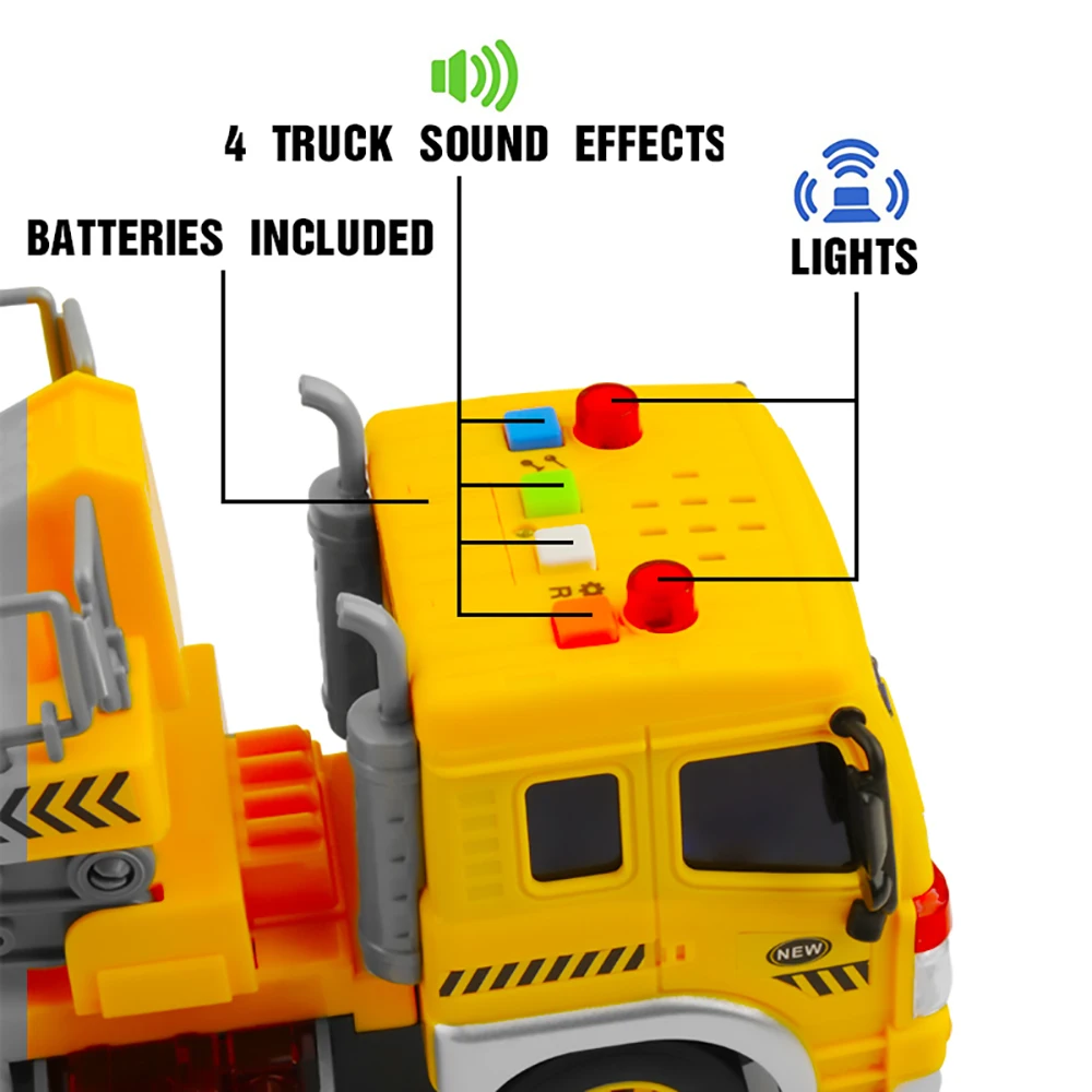 GizmoVine Большой самосвал Игрушечная модель грузовика инерционный инженерный подъемник грузовик музыкальный светильник для детей весы грузовик oyuncak для детского игрового набора