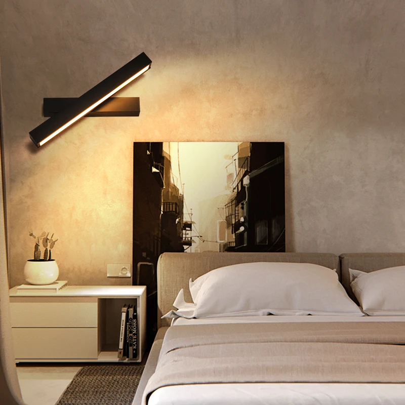 

Postmodern minimalist rectangular LED wall lamp living room TV background fitolamp bedroom bedside aisle study wall lamp