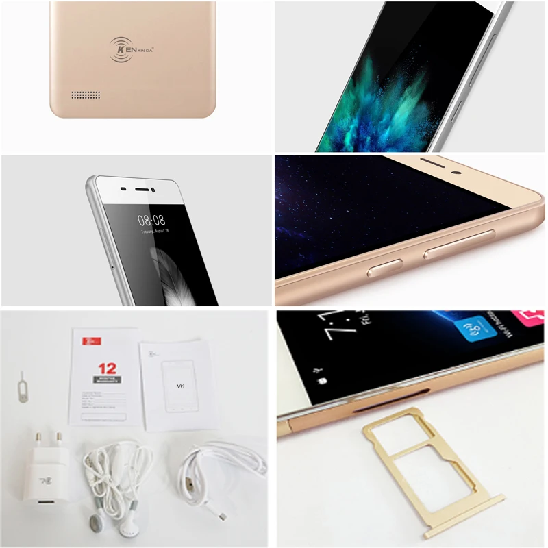 Cheap Celular Kenxinda V6 Android 7.0 Original Smartphones 1G RAM+8G ROM Mobile Phone 3G WCDMA 2.0MP Camera 4.5
