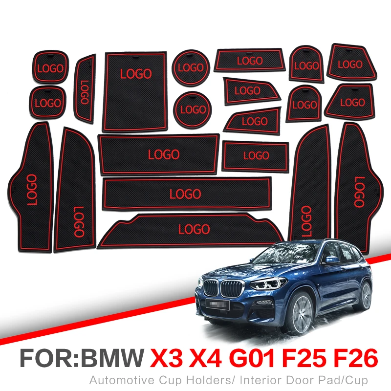 

ZUNDUO Gate slot pad For BMW X3 X4 X5 X6 2011 - 2019 F48 F25 F26 F15 F16 g01 Interior Door Pad Car Cup Holders Non-slip mats
