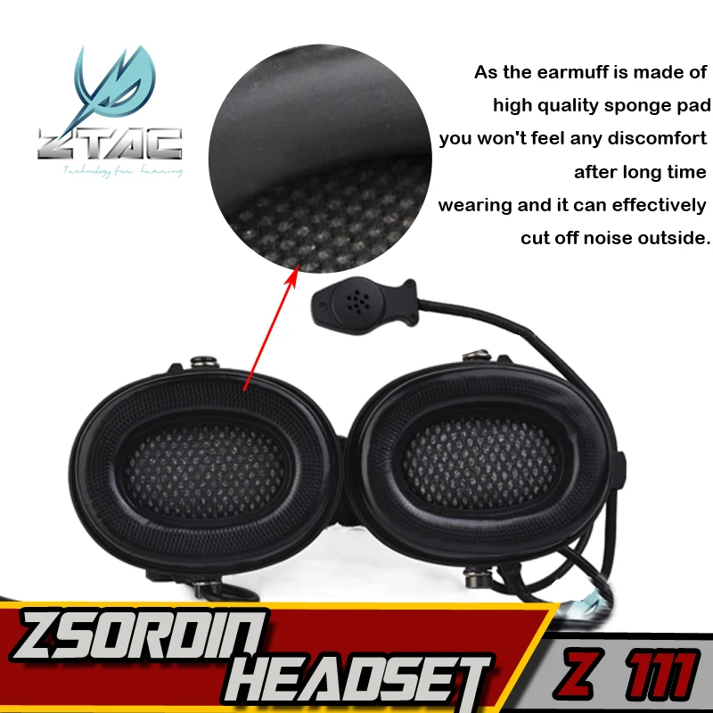 Тактические наушники Z TAC Softair Sordin тактические Z112 PTT Midland kenwood для стрельбы активные