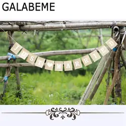 Galabeme 1 компл. джутовой веревкой молодожены свадебное реквизит для фотосессии Винтаж баннер мешковины овсянка деревенский вечерние