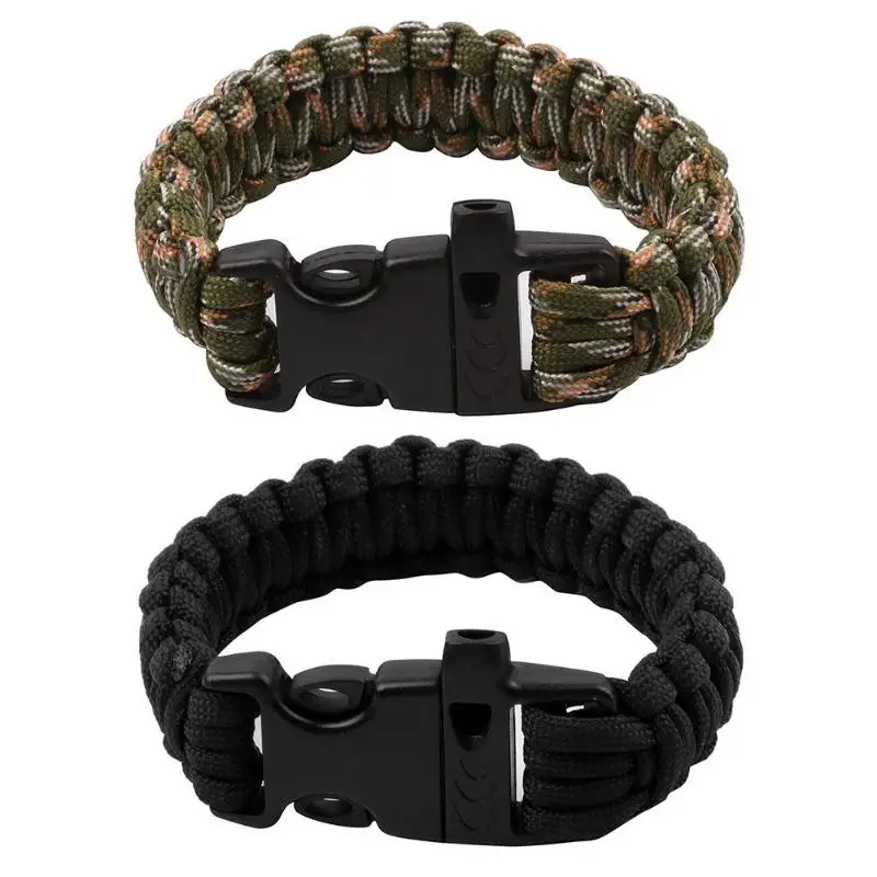

2 Colors Outdoor Camping Hiking Umbrella Rope Emergency Tactical Survival Braided Camping Equipment Rescue Hand-woven Bracelets