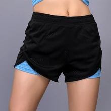 Женские шорты для бега 2 в 1 колготки для бега Короткие штаны шорты для йоги тренировки фитнеса для бега спортивные шорты быстросохнущие