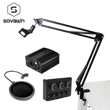 

bm 800 Condensador Microphone bm800 Stand Desk Holder Pop Filter Tripod Sound Card for Computer Studio Karaoke Mikrafon Guitar