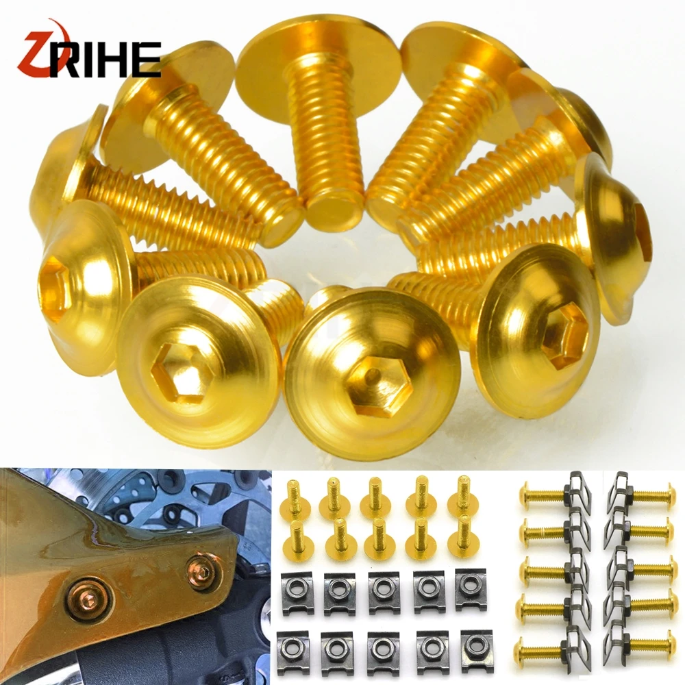 

10 Pieces Universal Motorcycle Screws Body Fairing Fastener Fixation Kit For Honda CBR 150R 125R 250 250R 300R 500R 600 RR 650F