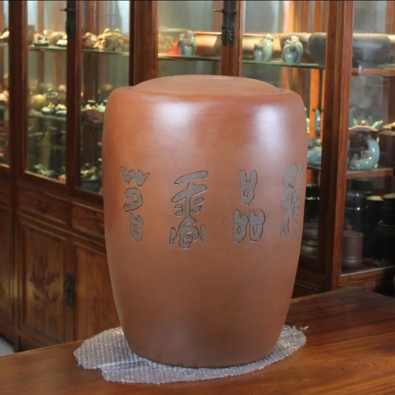 Zisha Tea Cylinder Tea Storage Tank Size Yixing Mug Mixed Batch Professional Deposit Full Hand Carving