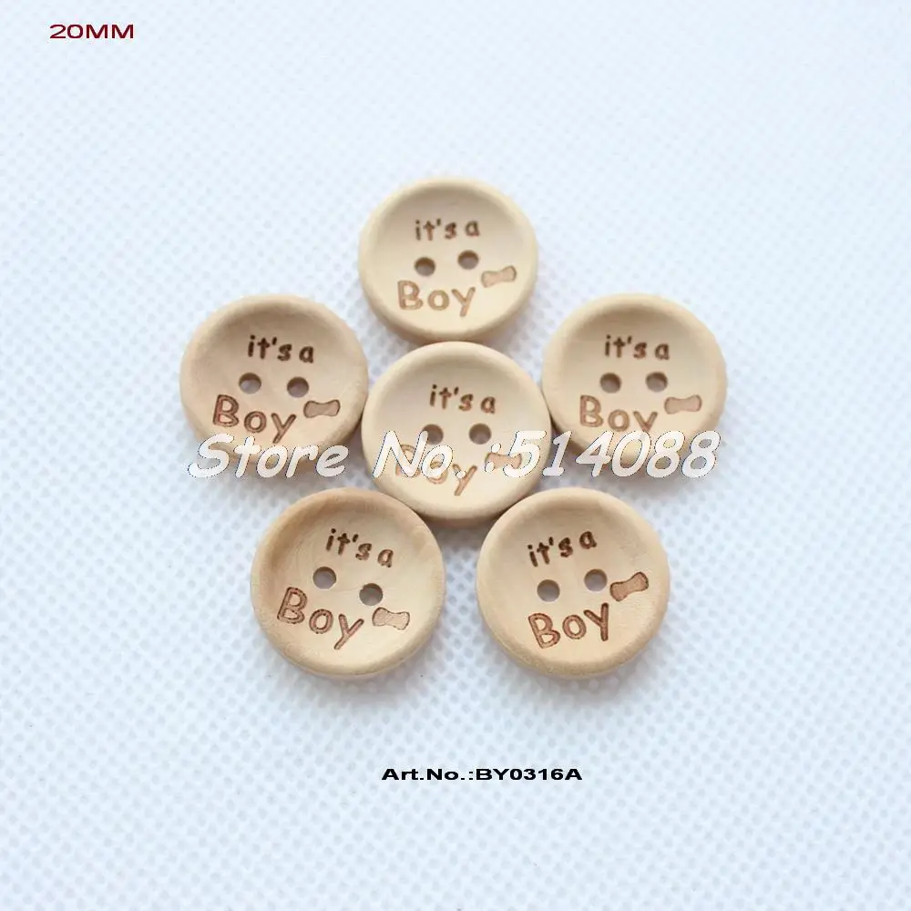 Buy (100pcs/lot) 20mm " It's a Boy " Buttons Natural
