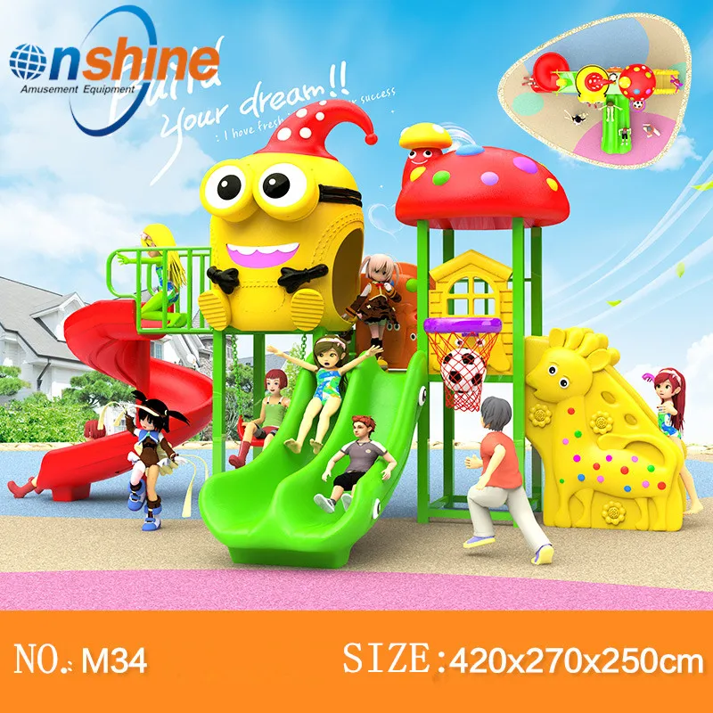 

CE/TUV/SGS children plastic slide playground for park/school/community M34