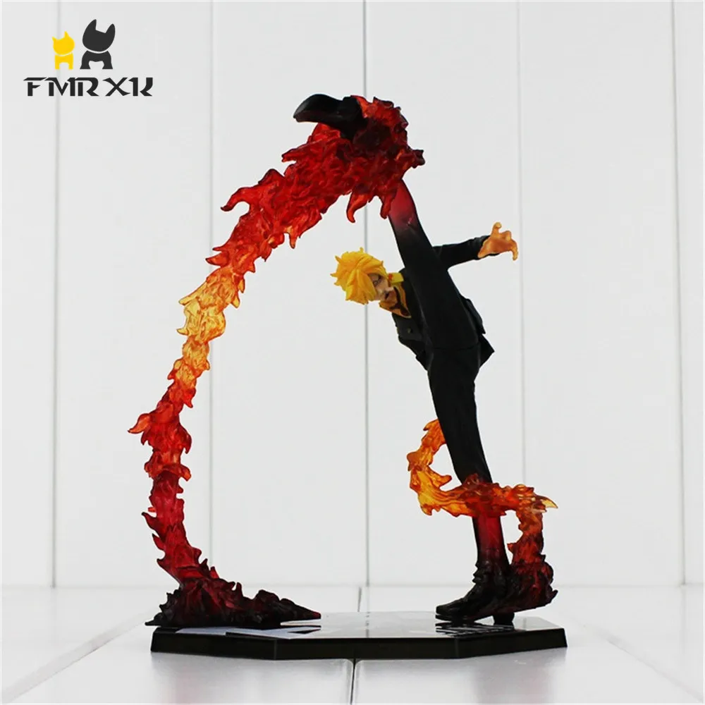 

FMRXK 17cm One Piece Black Leg Sanji Fire Battle Ver PVC Action Figure Collection Model Toy