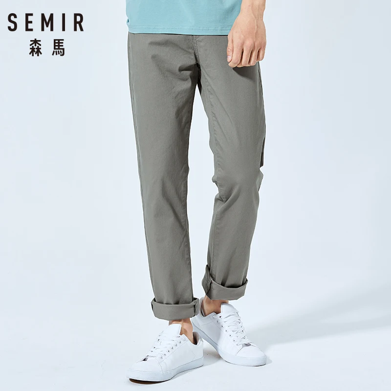 SEMIR 2019 Летние Новые повседневные штаны стрейч прямые брюки Штаны мужской трендовый Молодежный хит цвет брюки ins