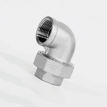 

1-1/2" BSP Female x 1-1/2" BSP Female Thread 90 Degree Elbow Union Pipe Fitting 304 Stainless Steel Connector For Water Oil Air