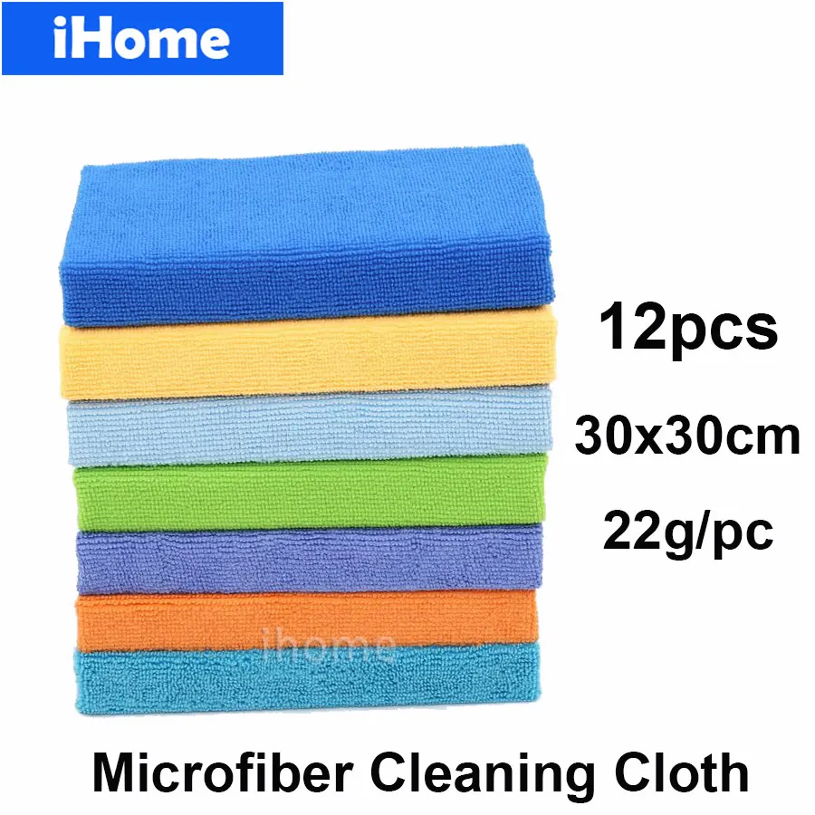 

12pc 30cm Microfiber Cleaning Cloth Wiping Dust Rugs High Abosrbent Lint-Free Microfiber Cleasing Towels for Kitchen Car Windows