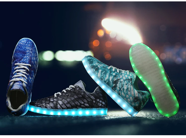 Strongshen/ г. Новые 36-44 размер/USB заряжаемые кроссовки Led детская обувь с подсветкой большие повседневные кроссовки для мальчиков и девочек светящаяся обувь