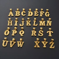 Anniyo A-Z Letters Necklaces Women Men Gold Plated Initial Pendant Rope Chain English Letter Jewelry Alphabet African #058002B 5