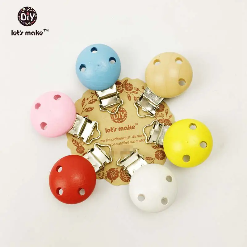 

Let's Make Universal Pacifier Clip Dummy Pram Toy Teether Clip (50 pc)Baby Holder Clips Wood Teether Teething Clips Baby Teether