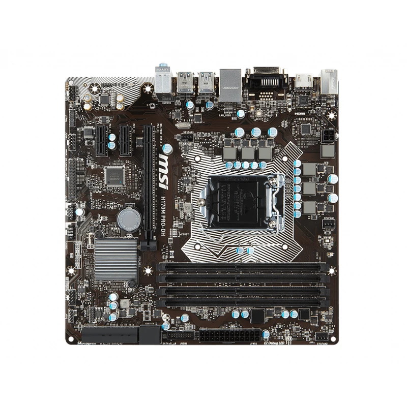 Материнская плата для MSI H170M pro dh 1151 pin H170 DDR4 поддерживает 6 7 поколение i7/i5/i3