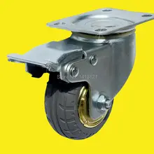 free shipping 75mm caster solid rubber tire trolley wheel bearing caster universal mute round wheel small cart medical bed wheel