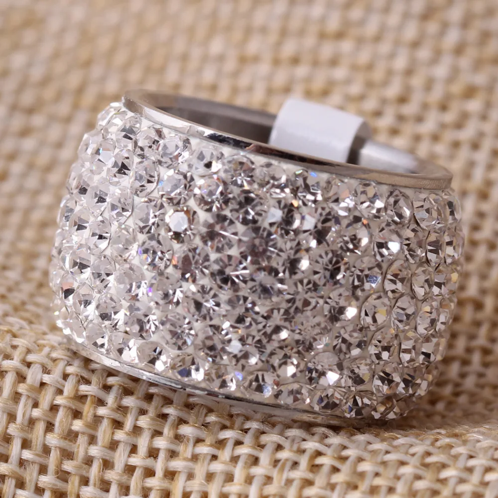 Высокое качество Классические шестирядные хрустальные ювелирные изделия обручальное кольцо