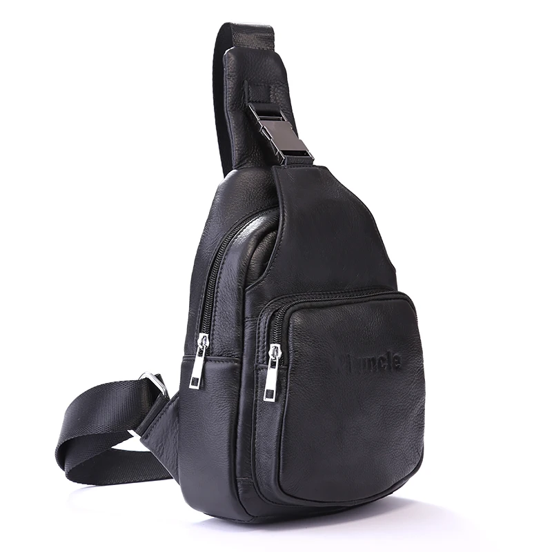 2017 Genuine Leather Men Cross Body Chest Bag Fashion Shoulder