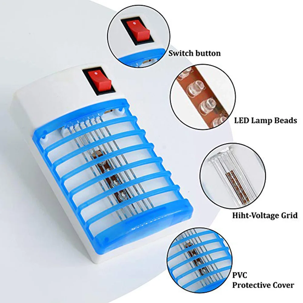 Нетоксичная светодиодная розетка, электрическая Москитная лампа-убийца, летающий Жук Насекомое электрическая ловушка, ночная лампа