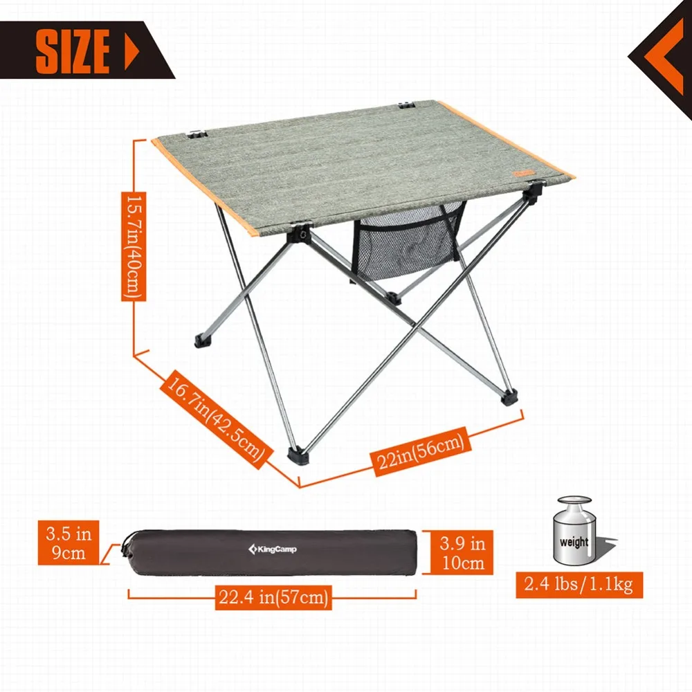 KingCamp ультра-легкий портативный алюминиевый Оксфорд Складной свернутый стол для пикника кемпинга барбекю и двора Вечерние